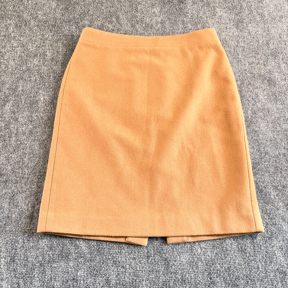 J. Crew Women’s Wool Blend Pencil Skirt Camel Tan Lined Size 6 Style 48575 - Picture 1 of 7